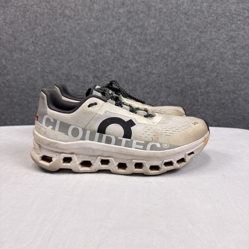 On Running Cloudmonster Women 9.5 White Black CloudTec Road Running Shoes